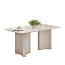Ver mais imagens de Conjunto Sala de Jantar Liz Tampo com Vidro Retangular 180cm com 6 Cadeiras Vitta Bege/Off White/Terracota/Perola