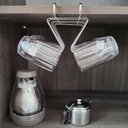 Ver imagem 2 de Porta Copos Suspenso Organizador de Armário Encaixe Cozinha Cromado