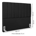 Ver imagem 3 de Cabeceira Queen 160 Cm com Frame Dalia Linho Preto Artte Preto