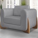 Ver imagem 2 de Kit 2 Poltronas Jolie 1 Lugar Pes Boomerang Linho Cinza Ezz