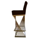 Ver imagem 2 de Banqueta Luma Base de Ferro Sued Marrom - D'classe Decor