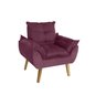 Poltrona Decorativa Opala Suede Bordô Smf Decor - 1