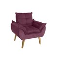 Ver imagem 1 de Poltrona Decorativa Opala Suede Bordô Smf Decor