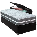Ver imagem 1 de Cama Box Baú Preto e Colchão Black Graphite Molas Ensacadas Solteiro 88x188x27 Anjos