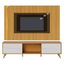 Ver imagem 2 de Rack Bancada e Painel Amalfi para Tv até 65 Polegadas com Pés de Madeira Naturale Off White Colibri
