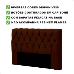 Cabeceira Cama Casal Box Estofada 1,4m Quarto Suede Istambul:marrom - 2
