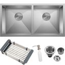 Ver imagem 1 de Cuba Inox 304 Quadrada Gourmet Plana Cozinha 88x40 com Lixeira e Acessórios Smartinox SQ900