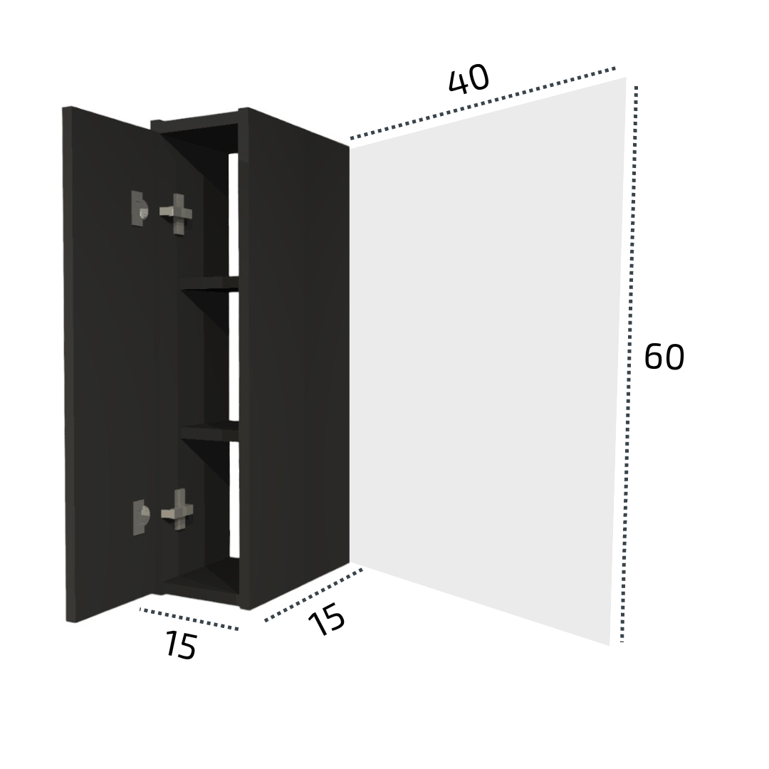 Armario Minimalista Pia Banheiro Espelho Aéreo Parede - Preto - 2