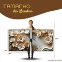 Ver imagem 4 de Quadro Decorativo Flores Brancas 3D Abstratas Moldura Premium:Moldura Preta/90X90 com Vidro Acrílico