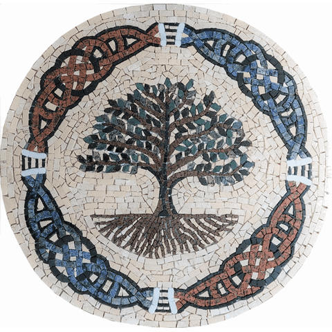 Mosaico Árvore da Vida e do Conhecimento Celta Iii a Partir de 120cm 130cm