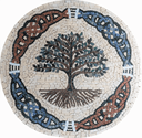 Ver imagem 1 de Mosaico Árvore da Vida e do Conhecimento Celta Iii a Partir de 120cm 130cm