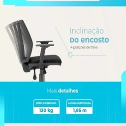 Cadeira para Escritório Addit Diretor Telada Cor Preta - 2406 - 3