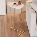 Ver imagem 1 de Mesa de Canto Orgânica Alamanda Off White/dourado - Jb Bechara