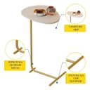 Ver imagem 4 de Mesa de Canto Orgânica Alamanda Off White/dourado - Jb Bechara