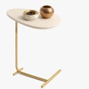 Ver imagem 3 de Mesa de Canto Orgânica Alamanda Off White/dourado - Jb Bechara
