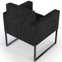 Ver imagem 2 de Kit 4 Poltronas Decorativas para Sala Recepção Base Fixa Metal Helô L02 Linho Chumbo - Lyam