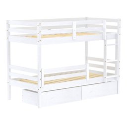 Beliche Solteiro Slim com 02 Gavetas e Grade de Proteção Madeira Maciça Branco Housin - 2