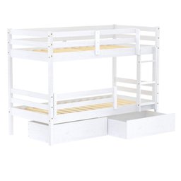 Beliche Solteiro Slim com 02 Gavetas e Grade de Proteção Madeira Maciça Branco Housin - 3
