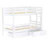 Beliche Solteiro Slim com 02 Gavetas e Grade de Proteção Madeira Maciça Branco Housin - 3