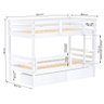 Beliche Solteiro Slim com 02 Gavetas e Grade de Proteção Madeira Maciça Branco Housin - 4