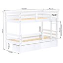 Ver imagem 4 de Beliche Solteiro Slim com 02 Gavetas e Grade de Proteção Madeira Maciça Branco Housin