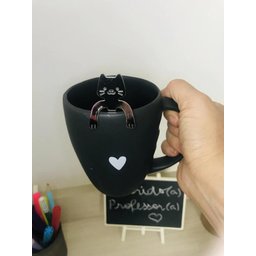 Caneca Fosca 300ml + Colher Gatinho Inox - 4