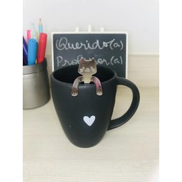 Caneca Fosca 300ml + Colher Gatinho Inox - 2