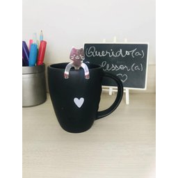 Caneca Fosca 300ml + Colher Gatinho Inox - 3