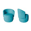 Ver imagem 1 de Kit 2 Poltronas Decorativa Beatriz Orgânica Veludo Azul Turquesa