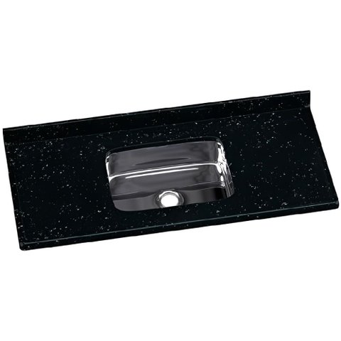 Pia Roralit Cozinha Sintético 120x55cm Cuba Inox Pedra Escura - 562208 - A.j.rorato