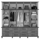 Ver imagem 1 de Guarda Roupa Casal Berlim 10 Portas 12 Gavetas Freijó Fosco MDP MDF