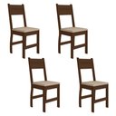 Ver imagem 1 de Kit 4 Cadeiras de Jantar Milano MDF Bege Base Amêndoa Pallazio