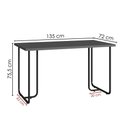 Ver imagem 3 de Mesa Escrivaninha Escritorio Versatil 135 Cm P1069 Grafite Preto Pp Milani Store