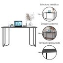 Ver imagem 4 de Mesa Escrivaninha Escritorio Versatil 135 Cm P1069 Grafite Preto Pp Milani Store