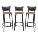 Ver imagem 1 de Kit 3 Banquetas para Balcão Cozinha Gourmet Junco Preto Bancada Ilha Banco 60cm Itagold