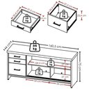 Ver imagem 4 de Mesa Escritorio Organica 200x90 cm e Balcão 3 Gavetas 2 Portas 161 cm Carvalho Branco Artany