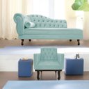 Ver imagem 1 de Kit Diva Recamier Diana 185cm Lado Direito e 01 Poltrona Classic Suede - Doce Sonho Móveis RECAMIER