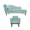 Ver imagem 2 de Kit Diva Recamier Diana 185cm Lado Direito e 01 Poltrona Classic Suede - Doce Sonho Móveis RECAMIER