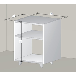 Mesa Cabeceira Nicho Quarto 39x50x37 Preto Pés Amadeirados - 2
