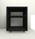 Ver imagem 1 de Mesa Cabeceira Nicho Quarto 39x50x37 Preto Pés Amadeirados