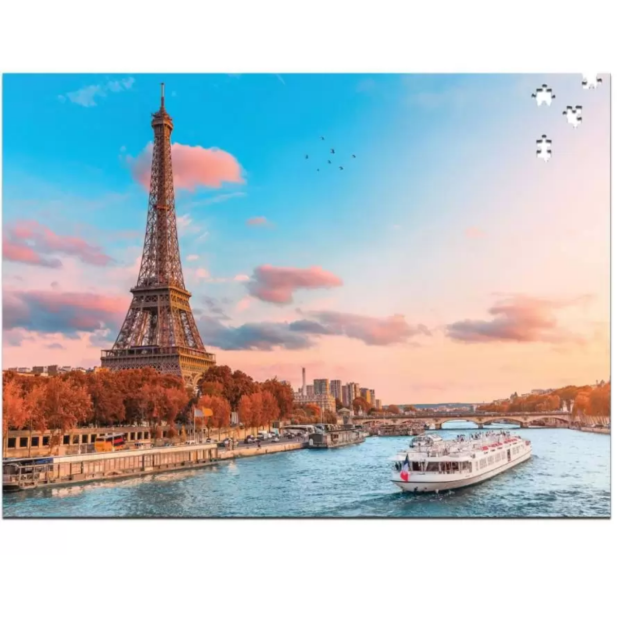Quebra Cabeça de 1000 peças brinquedo cartonado Torre Eiffel Paris 63cm x 45,5cmm - 2