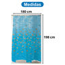 Cortina de Box Banheiro Poliéster 198x180cm Peixes Fundo Mar Uzoo - 2