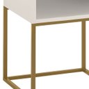 Ver imagem 6 de Kit 02 Mesas de Cabeceira Industrial Pé de Aço 1 Gaveta 1 Nicho Off White/Pé Dourado - Lh Móveis