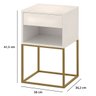 Kit 02 Mesas de Cabeceira Industrial Pé de Aço 1 Gaveta 1 Nicho - Off White/pé Dourado - Lh Móveis - 6
