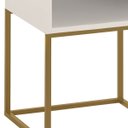 Ver imagem 3 de Kit 02 Mesas de Cabeceira Industrial Pé de Aço 1 Gaveta 1 Nicho - Off White/Pé Dourado - Lh Móveis