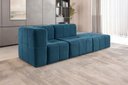 Ver imagem 1 de Sofá Modular 3 Lugares Bouclé Azul Sofá na Caixa 258cm