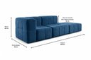Ver imagem 4 de Sofá Modular 3 Lugares Bouclé Azul Sofá na Caixa 258cm