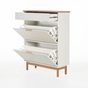 Ver imagem 3 de Sapateira Kaki 2 Portas 1 Gaveta 88 Cm X 35 Cm Tauari / Off White