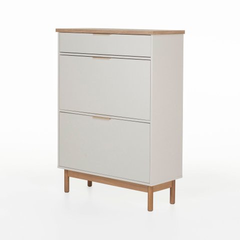 Sapateira Kaki 2 Portas 1 Gaveta 88 Cm X 35 Cm Tauari / Off White