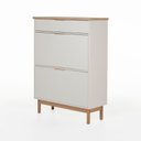 Ver imagem 2 de Sapateira Kaki 2 Portas 1 Gaveta 88 Cm X 35 Cm Tauari / Off White